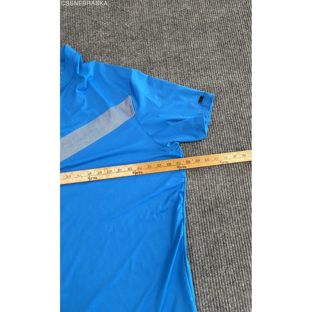 Nike Blue Tiger Woods Vapor Reflective Blade Collar Golf Shirt Men Chevron XXl - Picture 8 of 10
